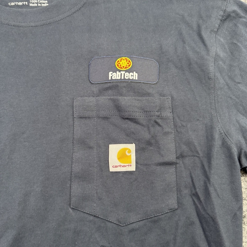 Carhartt Pocket Tee T Shirt Men's Size LG Navy Blue‎ Short Sleeve Cotton Comfort - Picture 3 of 10